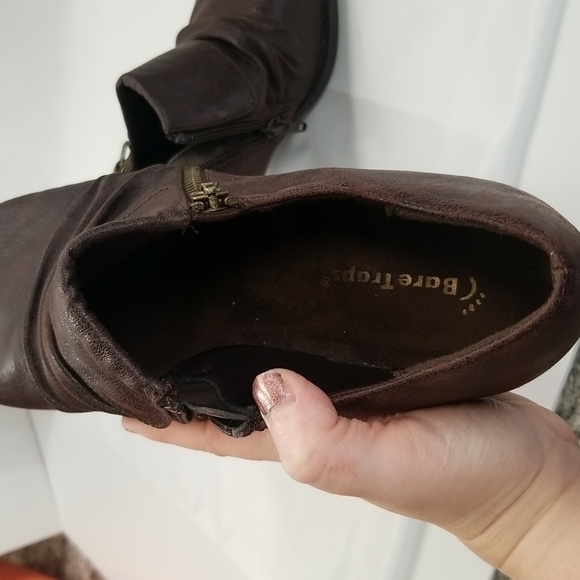 Baretraps SZ 9M Rosamund Ankle Boots Booties Heeled Brown Side Zip Vegan - Picture 10 of 11